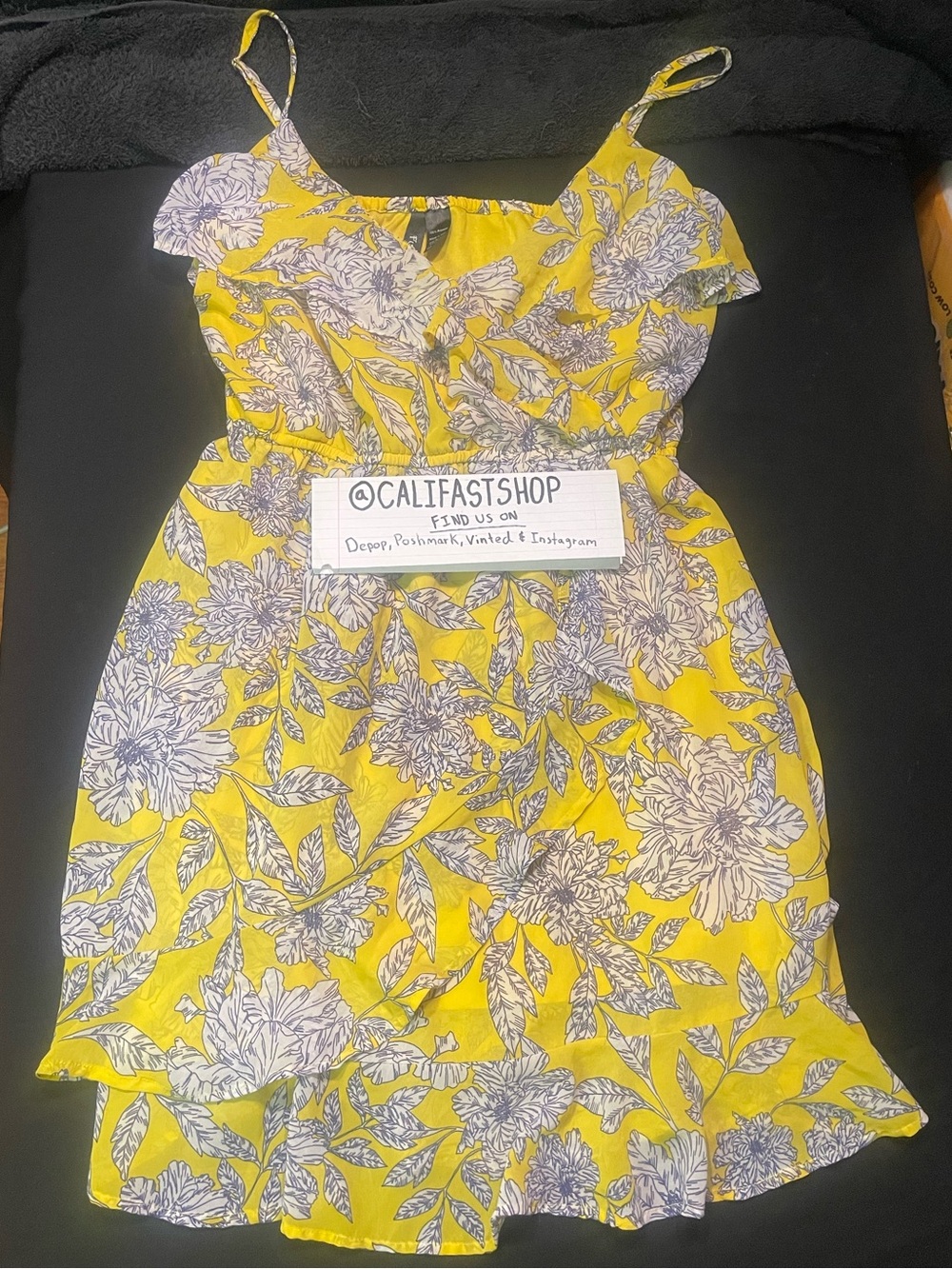 Yellow Floral Ruffle-Trim Girls' Dress